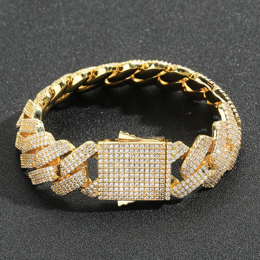 Thick zircon cuban link bracelet