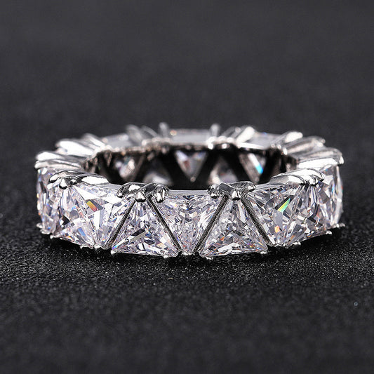 Triangle Zircon Ring