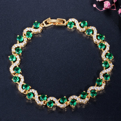 Elegant twist zircon bracelet