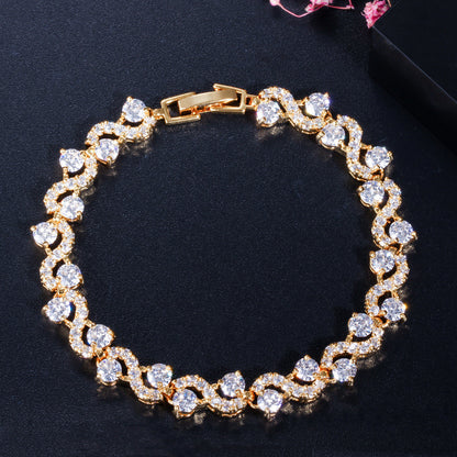 Elegant twist zircon bracelet