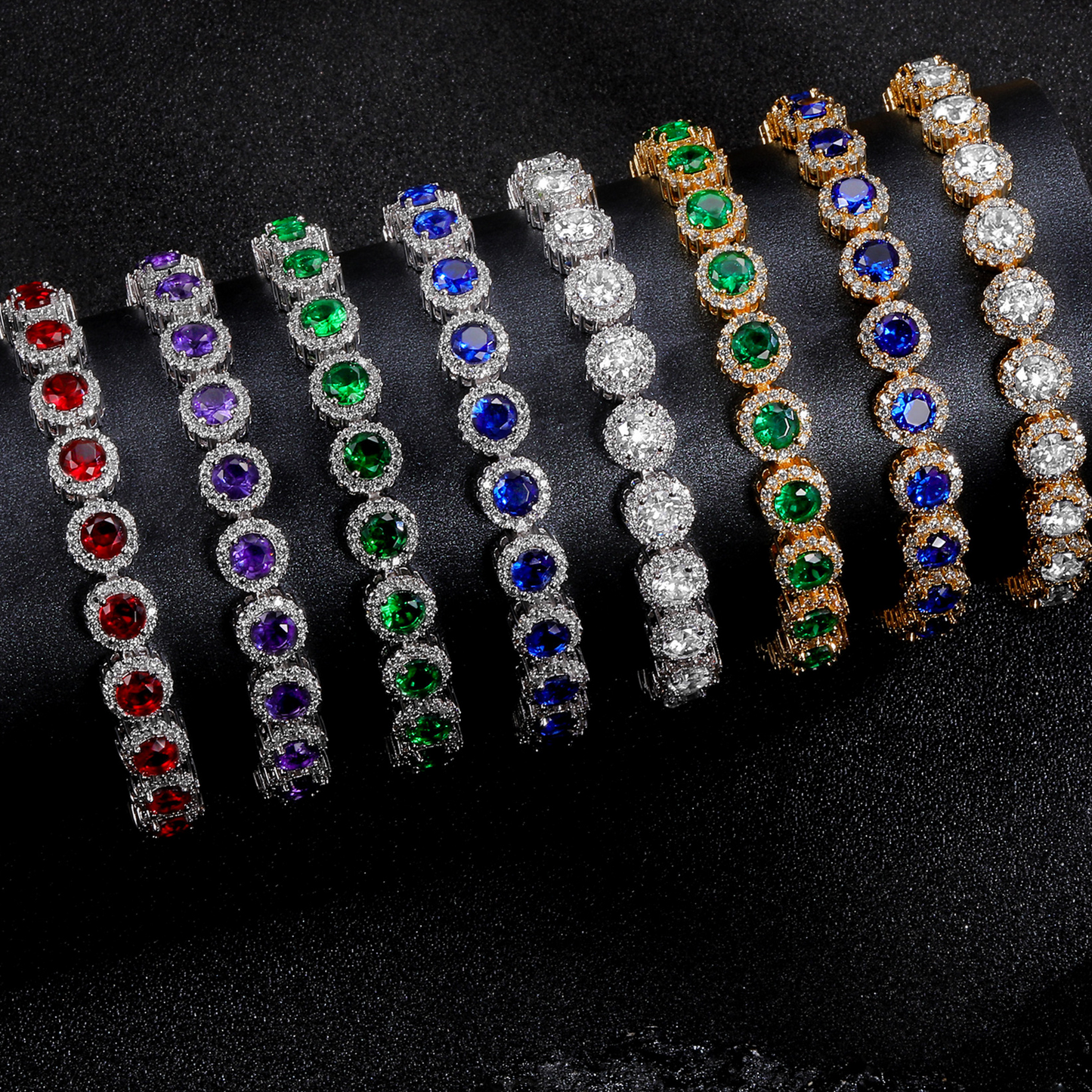 circle gem tennis bracelet