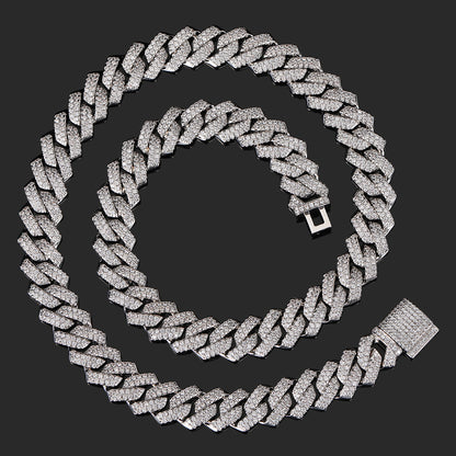 Rhombus Zircon Cuban Chain Necklace