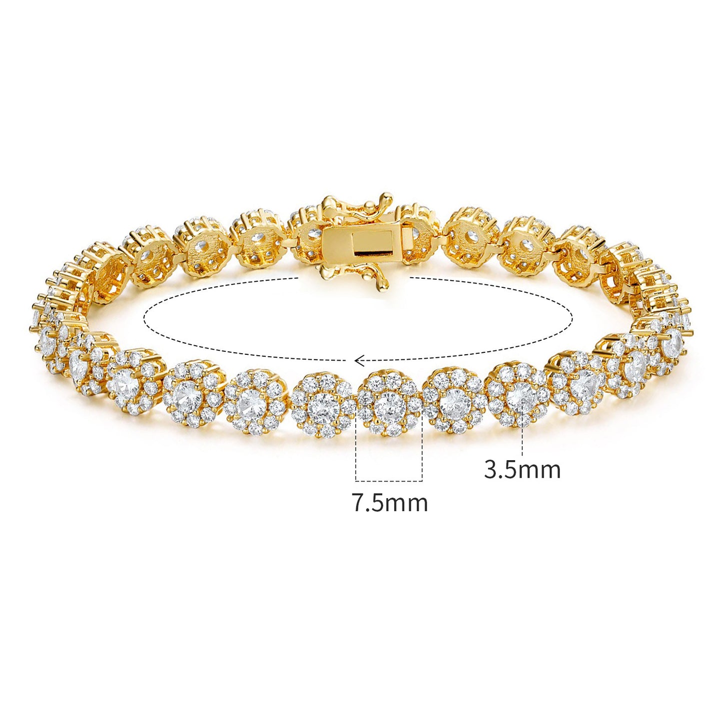 circle gem tennis bracelet