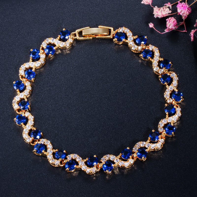 Elegant twist zircon bracelet