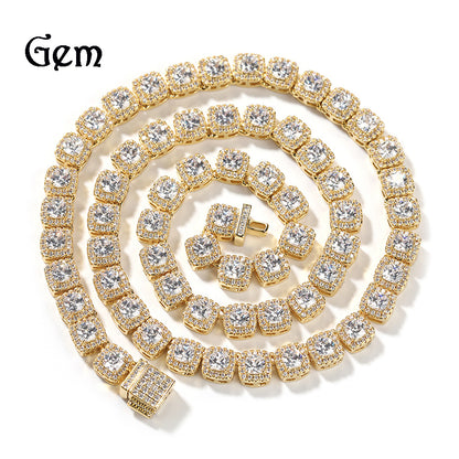 square tennis zircon chain