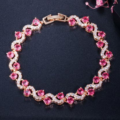 Elegant twist zircon bracelet
