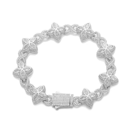 Iced out Clover Zircon Bracelet Necklace