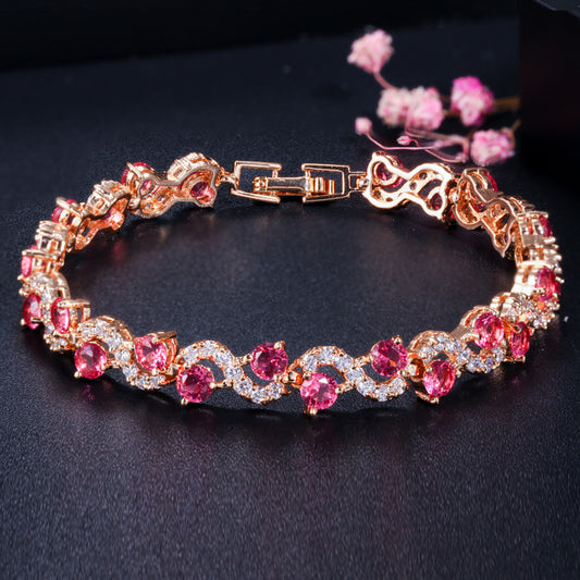 Elegant twist zircon bracelet