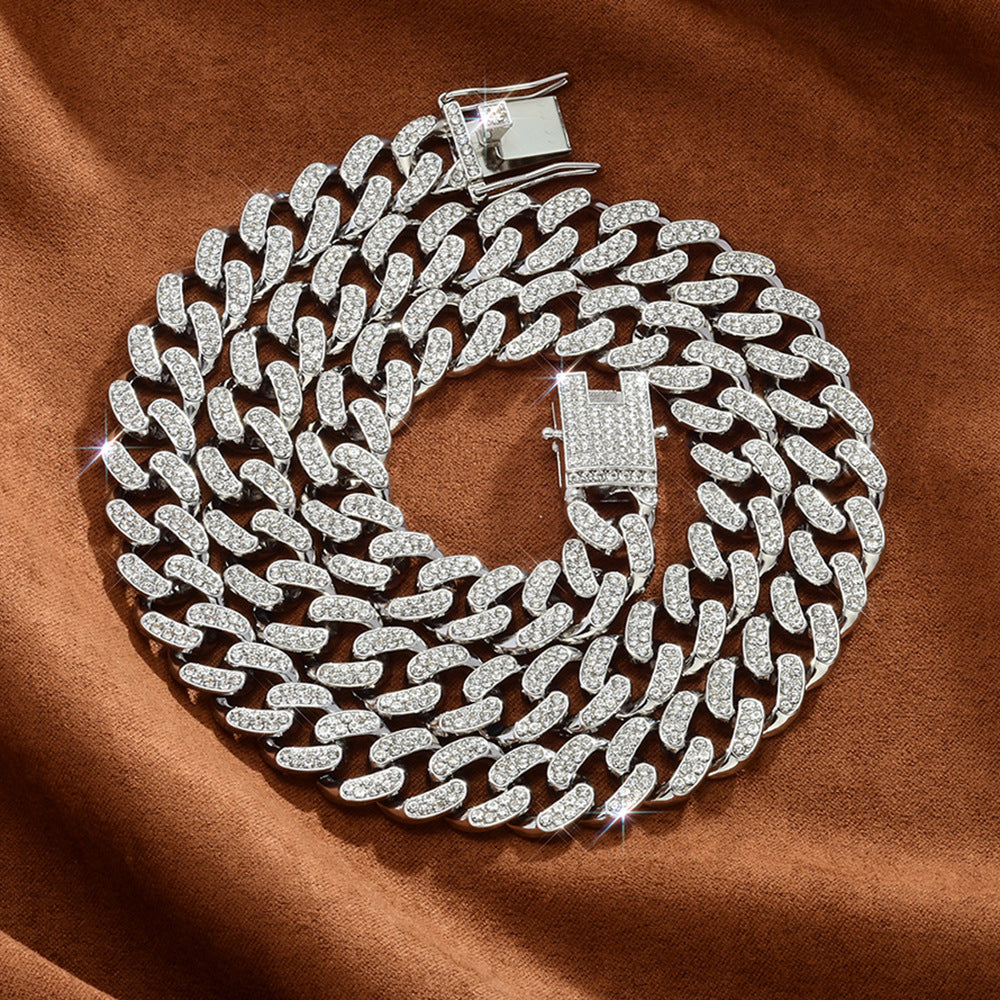 12mm silver Cuban Chain