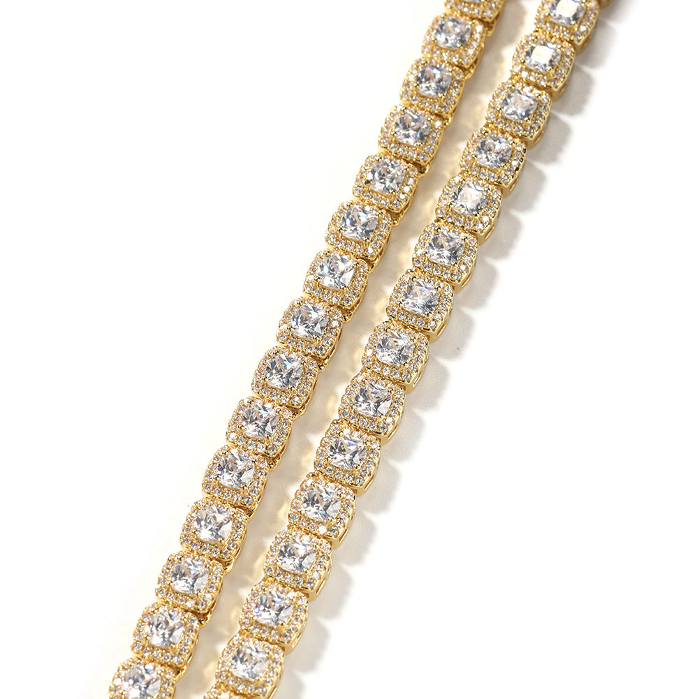 square tennis zircon chain