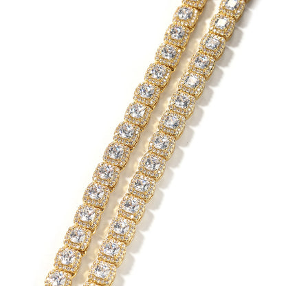 square tennis zircon chain