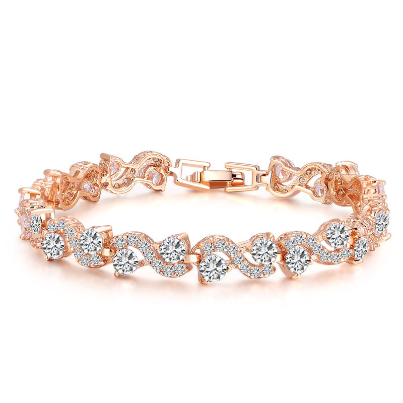 Elegant twist zircon bracelet