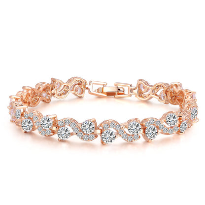 Elegant twist zircon bracelet