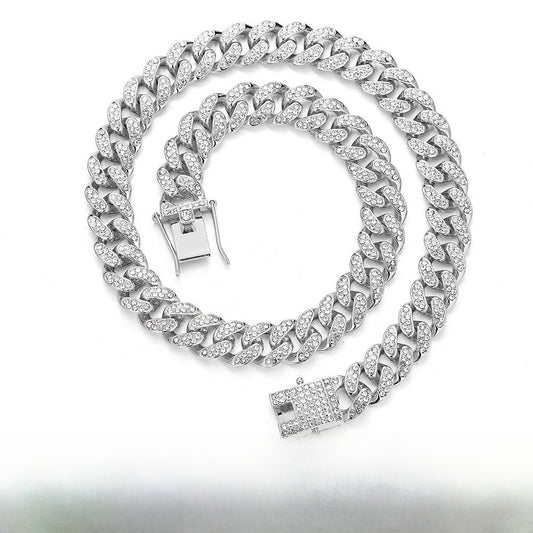 12mm silver Cuban Chain