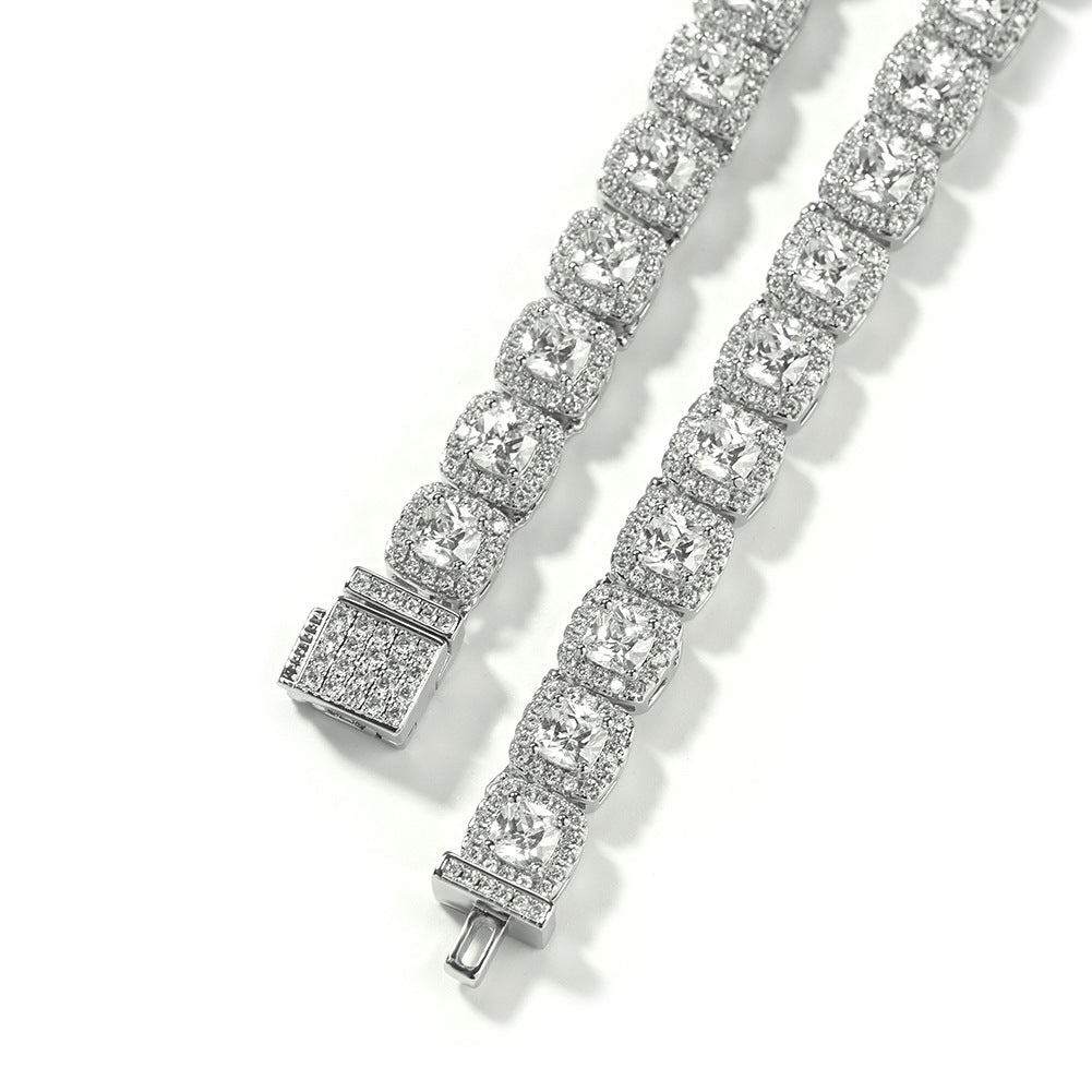 square tennis zircon chain