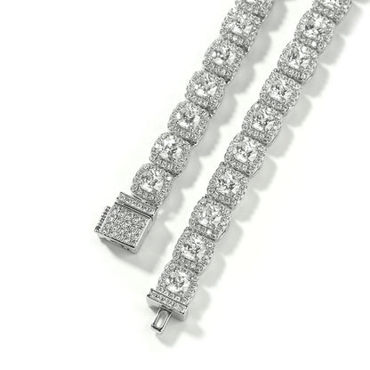 square tennis zircon chain