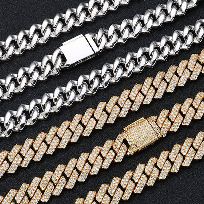 Rhombus Zircon Cuban Chain Necklace