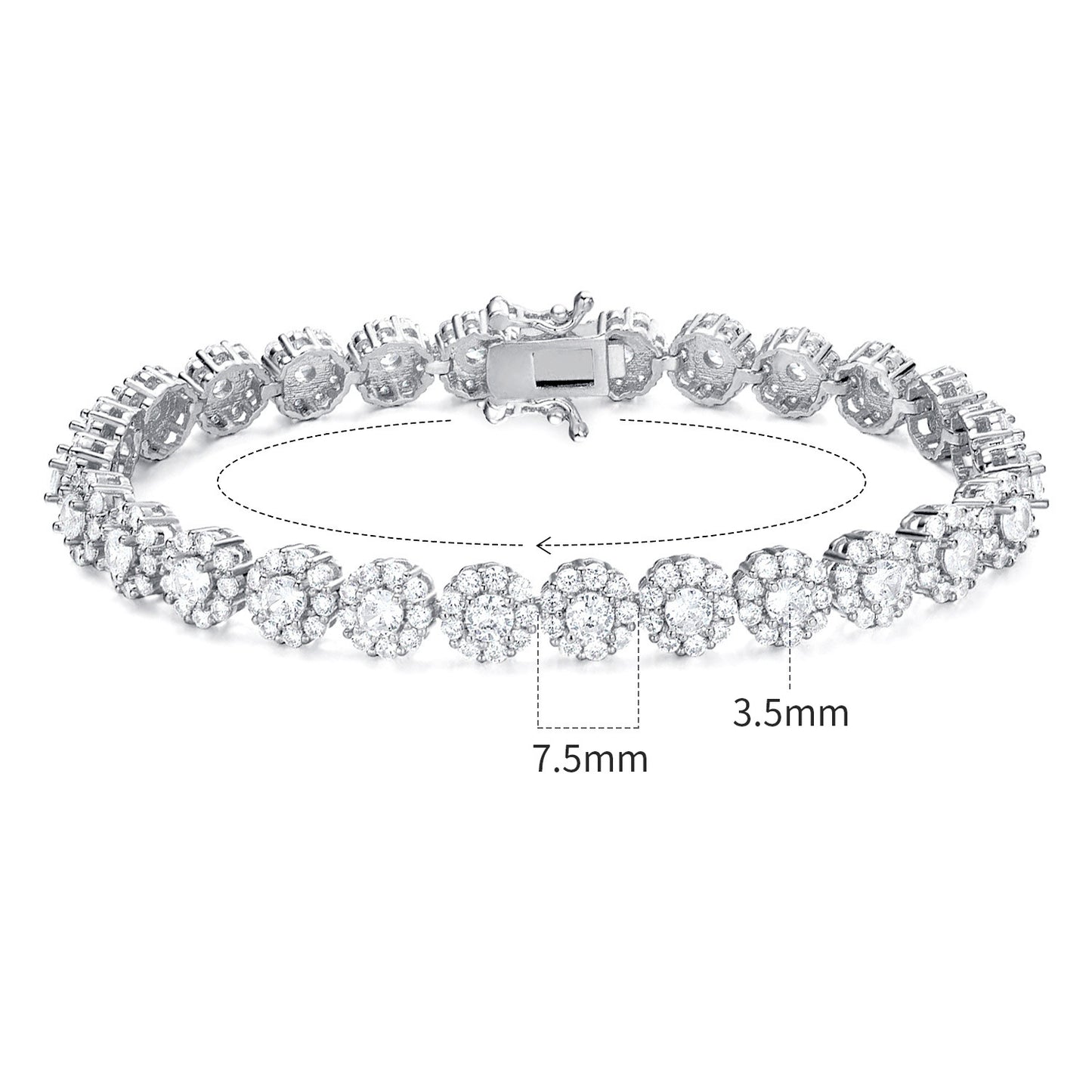circle gem tennis bracelet