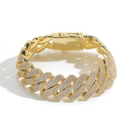 Thick zircon cuban link bracelet