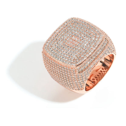 Iced out square zircon ring