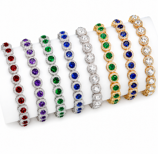 circle gem tennis bracelet